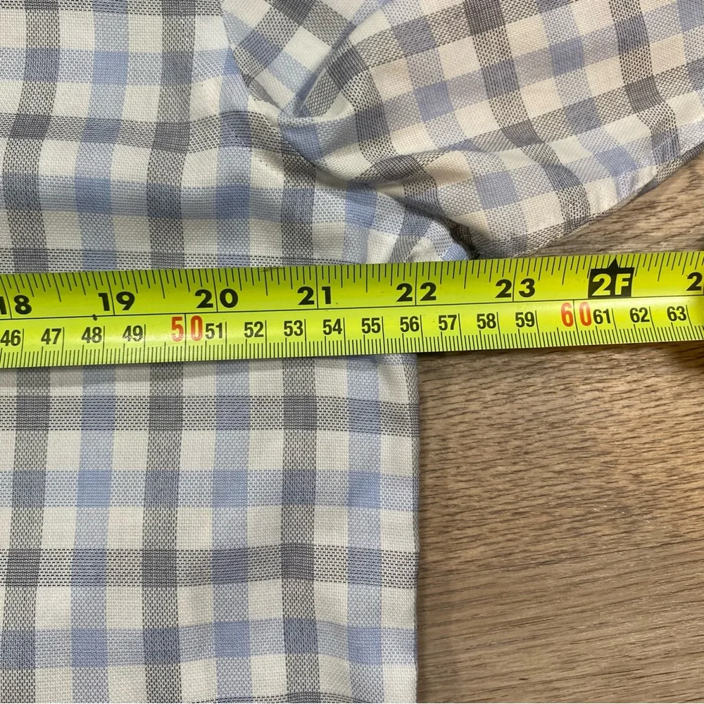 Hugo Boss Men's Dress Shirt Checkered Long Sleeve 16 1/2 34/35 Sharp Fit Blue - Picture 5 of 16